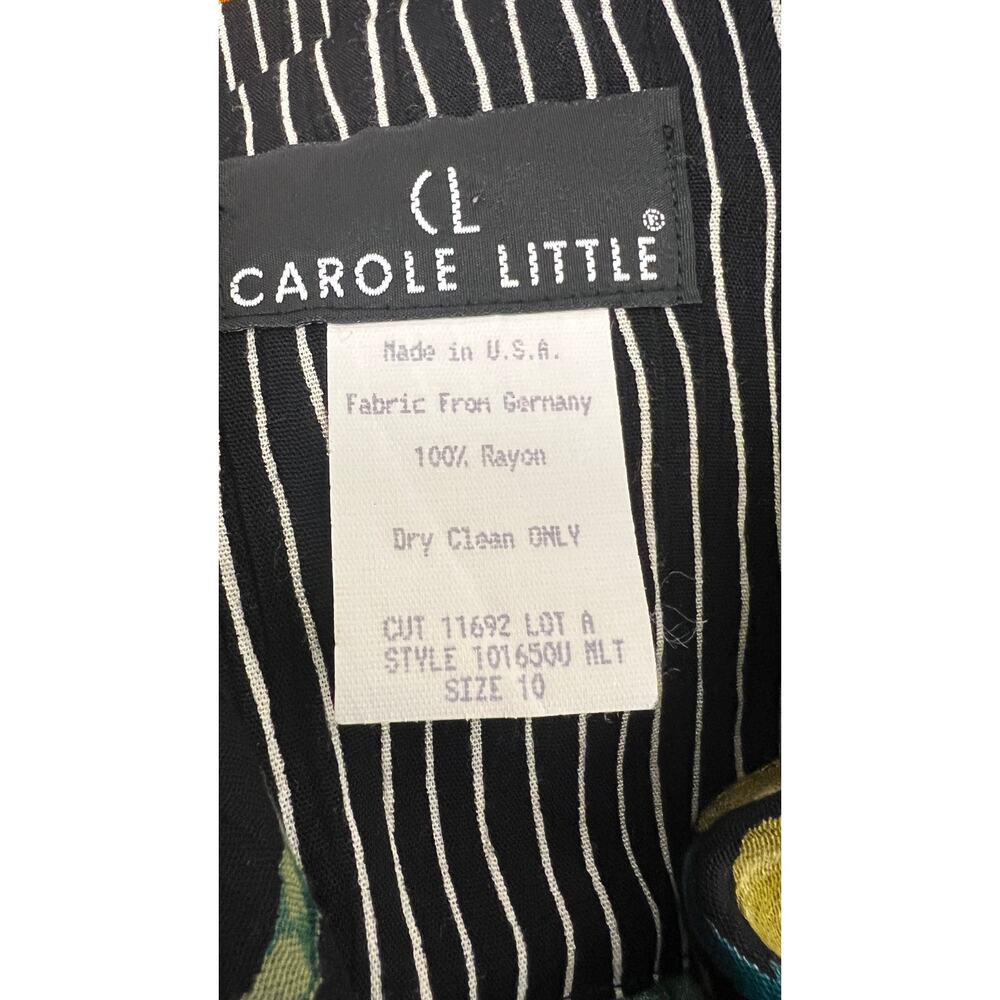 🌴 Carole Little Rayon Floral Button Jacket 10 – Vintage Tropical Boho Blazer - Picture 4 of 4